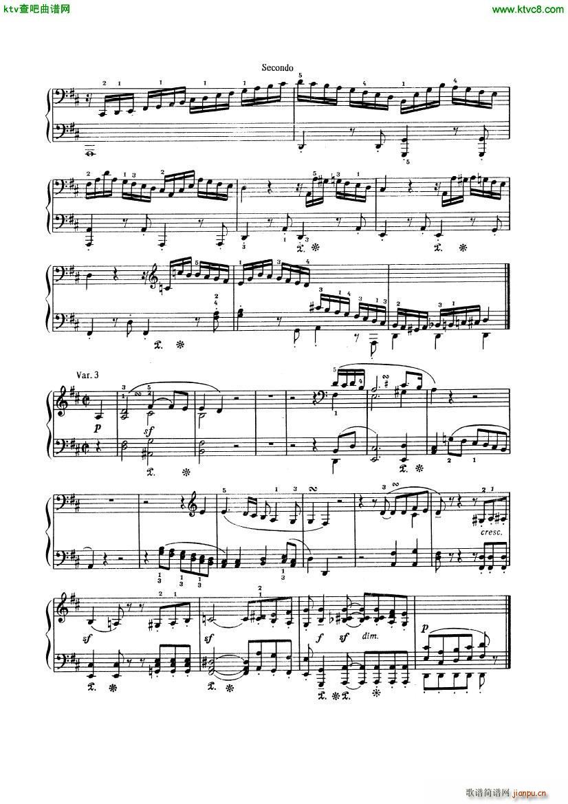 Beethoven op 74 Six Variations 4 hands()5