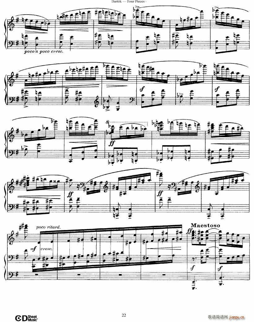 Bartok DD 71 Four Piano Pieces()22