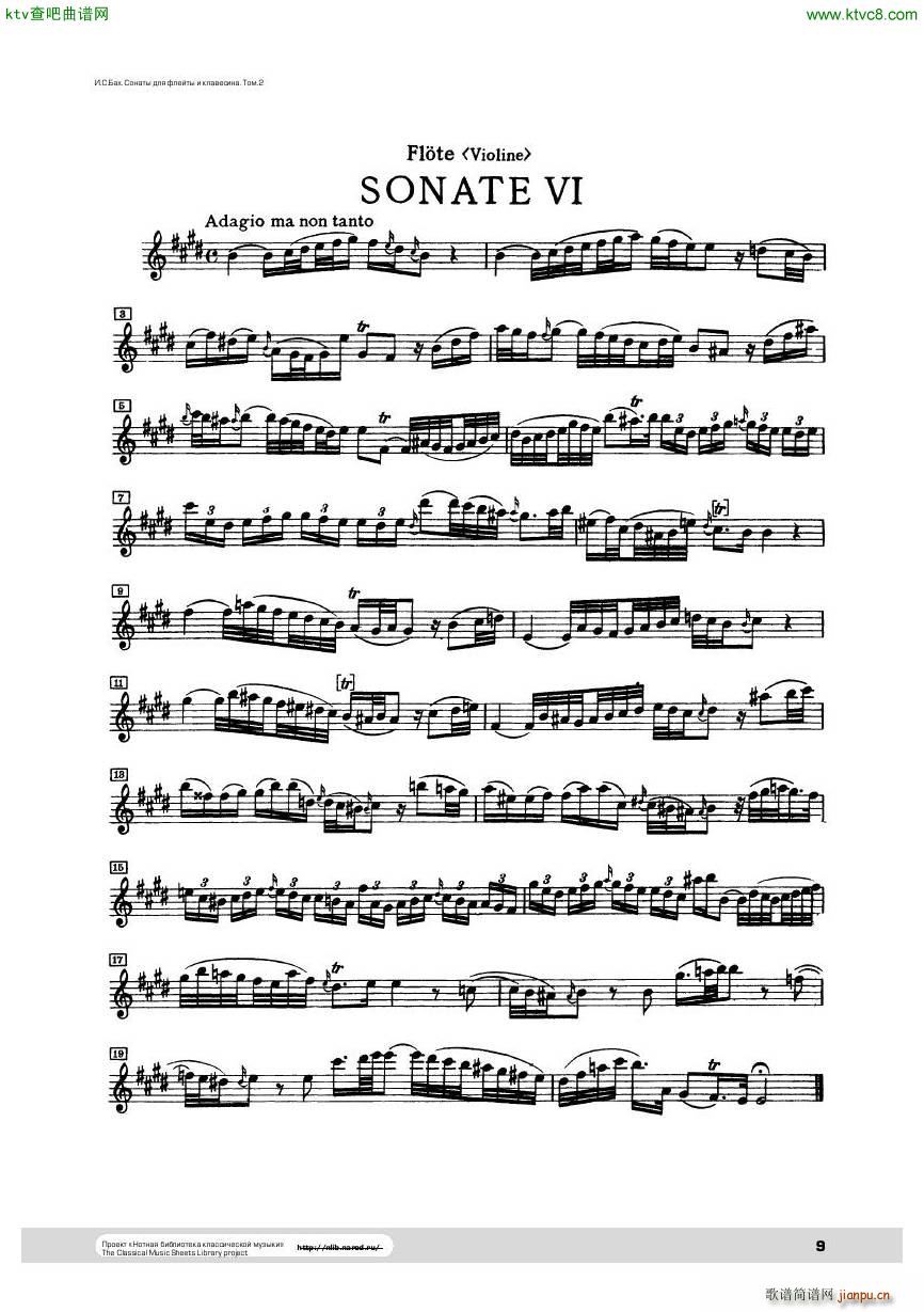 Sheet Music Bach Sonate 6 flute()1