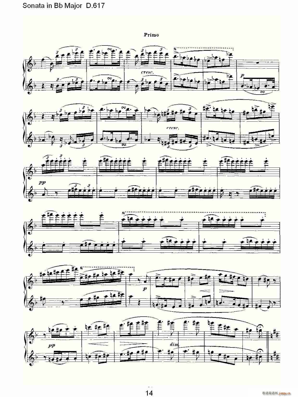 Sonata in Bb Major D.617(ʮּ)14