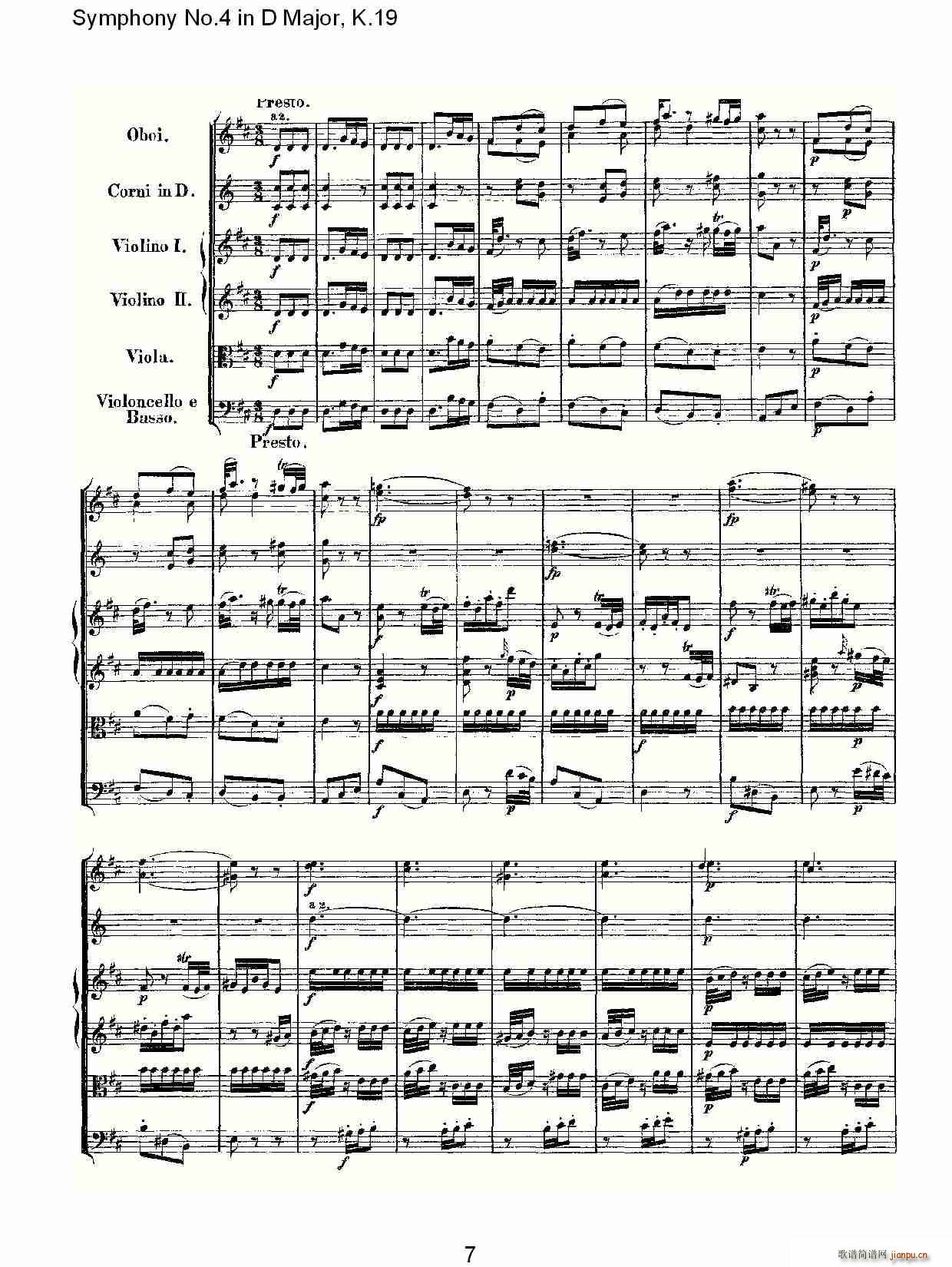 Symphony No.4 in D Major, K.19(ʮּ)7