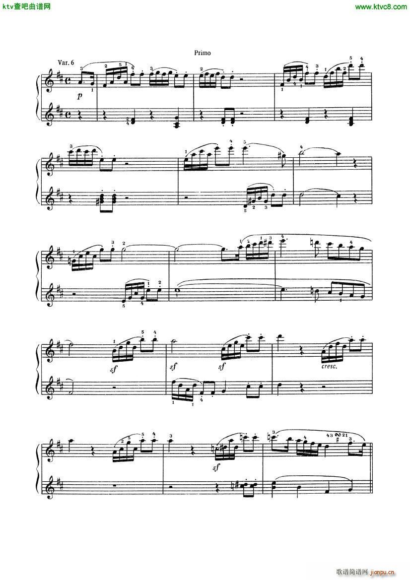 Beethoven op 74 Six Variations 4 hands()12