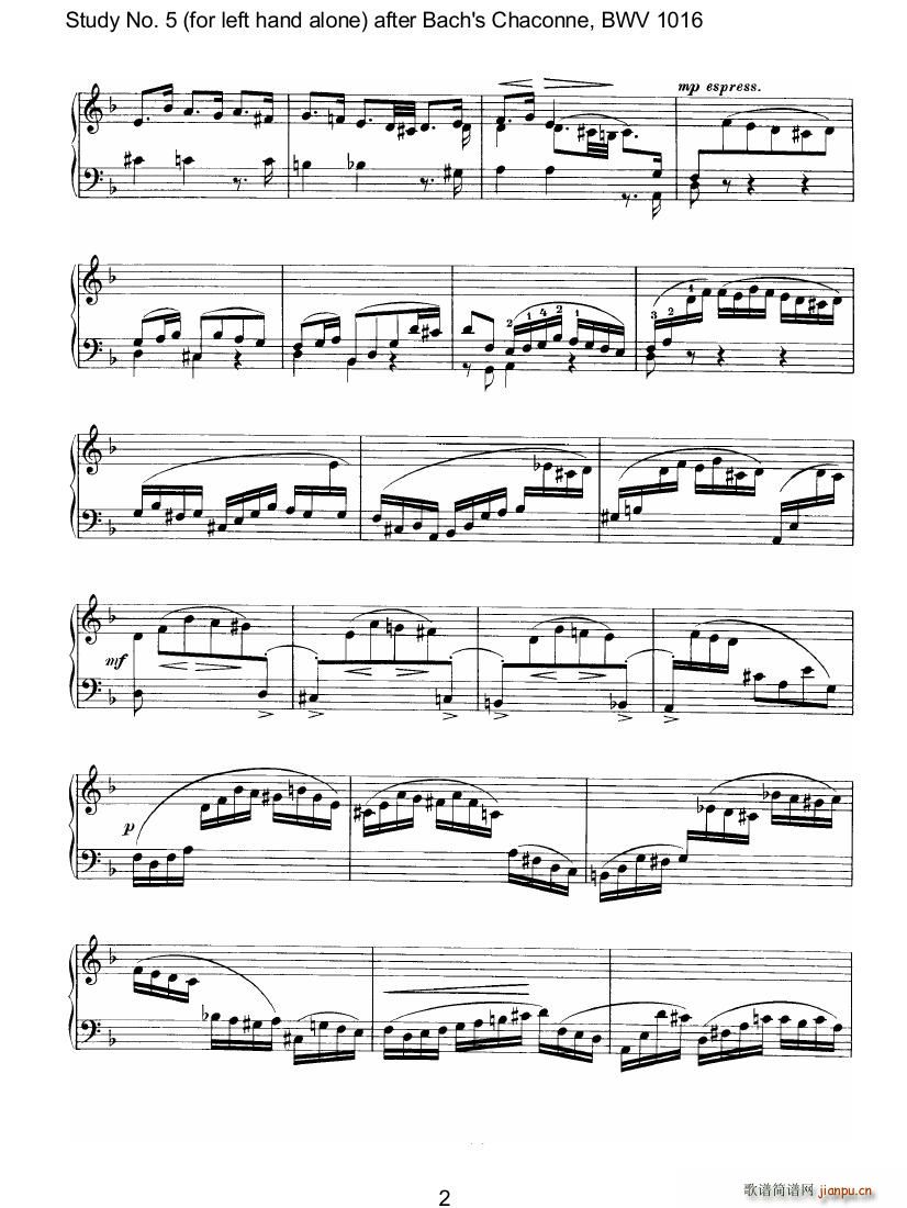 Bach Brahms BWV1016 Chaconne as Etude 5 left hand()3