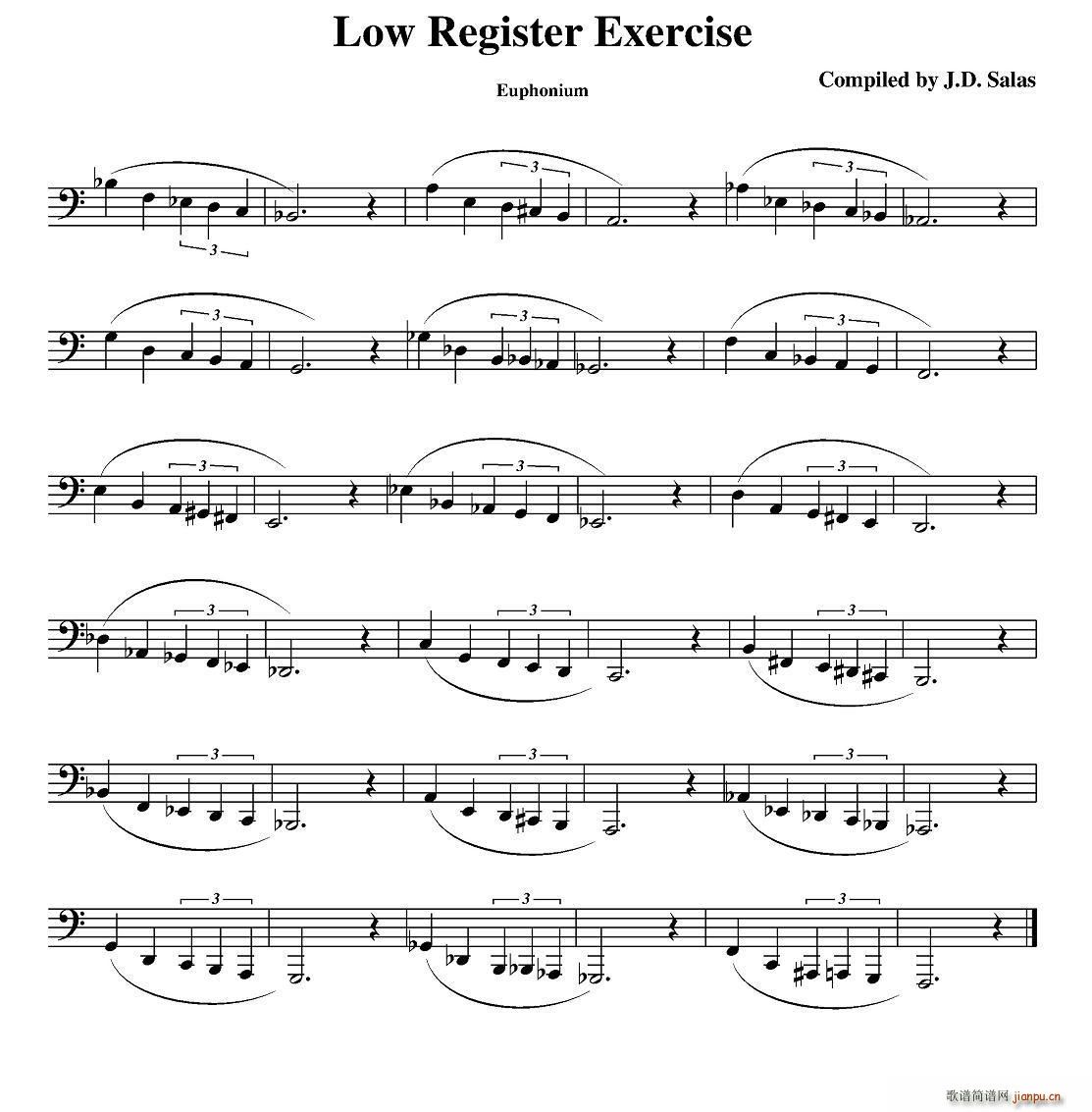 Low Register Exercise Euphonium �����ϰ�̲�ѡ��(ʮ�ּ�����)1
