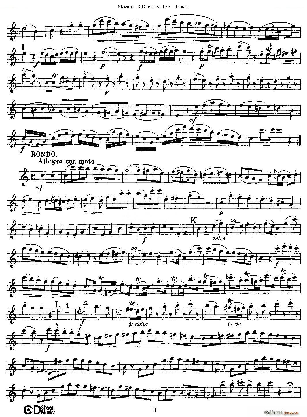3 Duets K 156 ֮һ  K156 ͭ()14