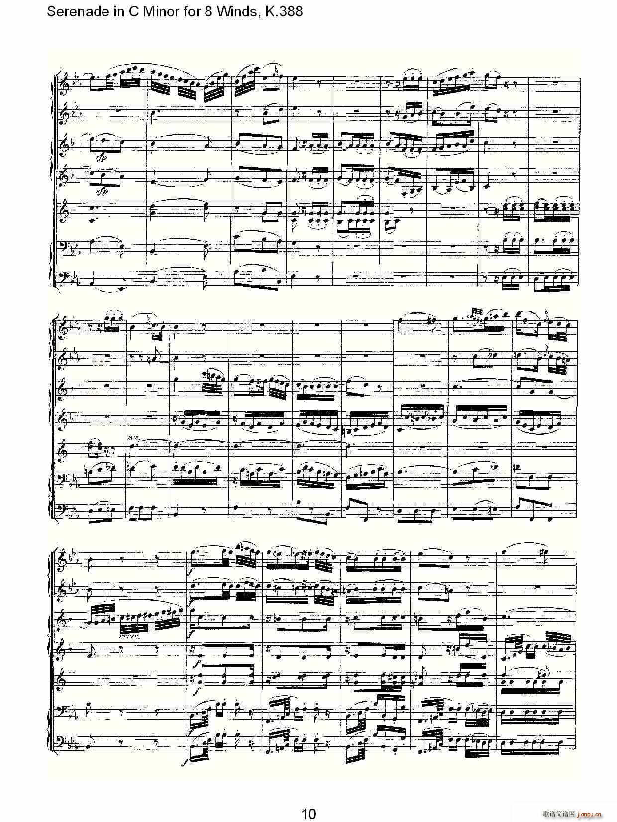 Serenade in C Minor for 8 Winds, K.388(ʮּ)10