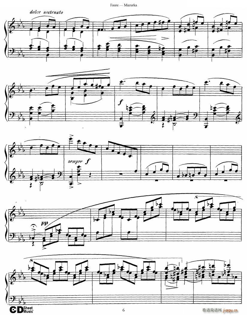 Faure Mazurka Op 32 Mazurka Op 32(ʮּ)6