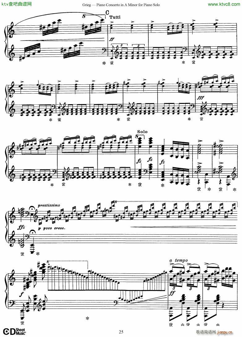 Grieg Piano Concerto solo arr 2 byGrieg()25