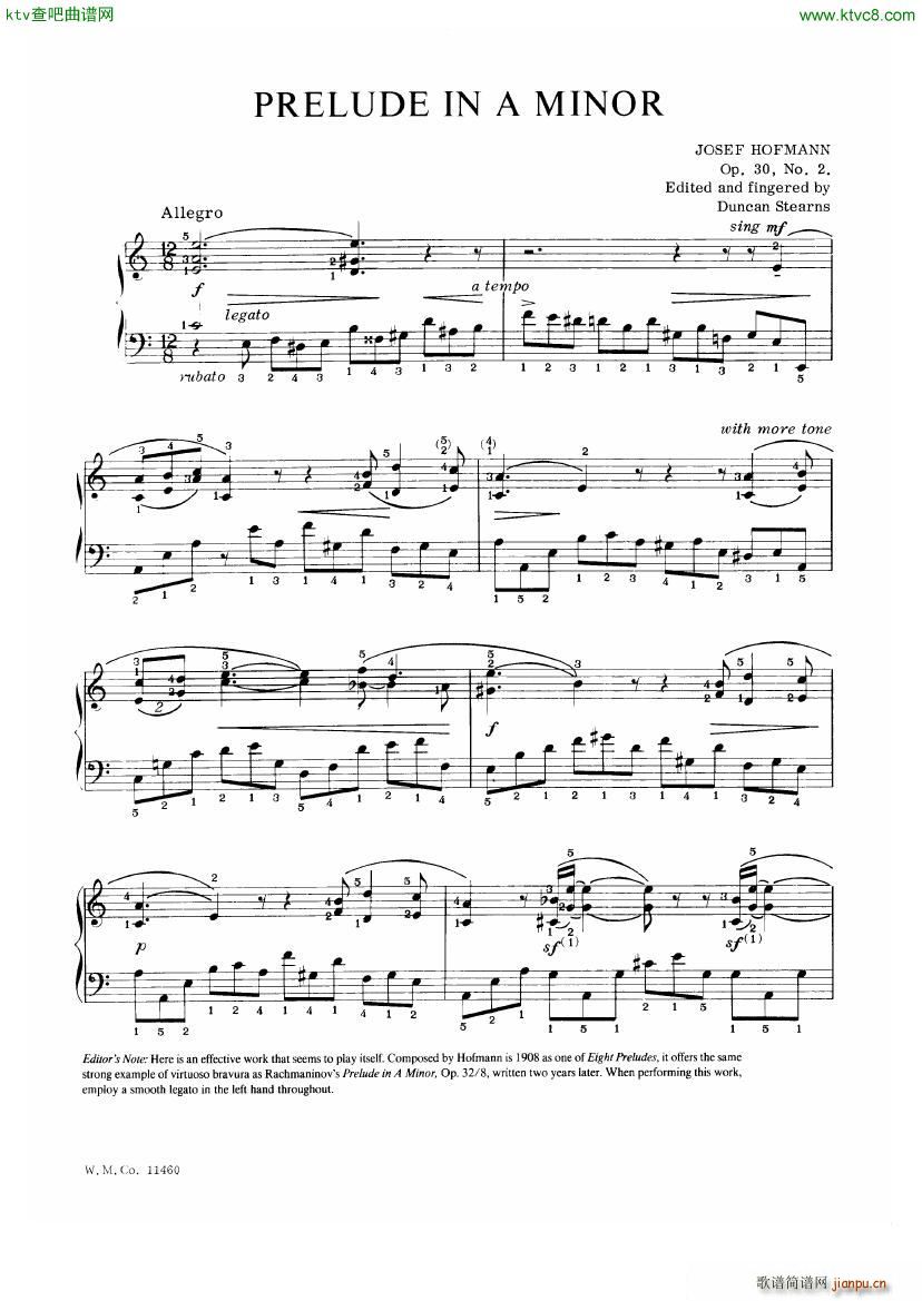 Hofmann Prelude a Moll()1