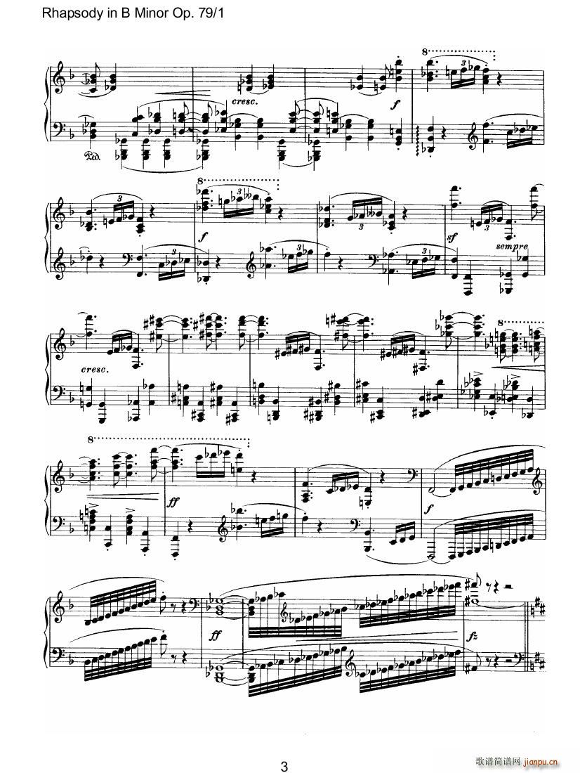 Brahms Rhapsody Op79 1()3