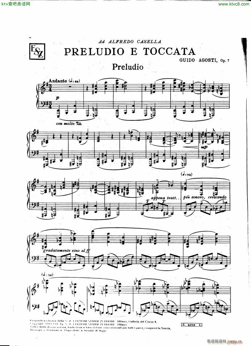 Agosti op 7 Preludio e Toccata()1