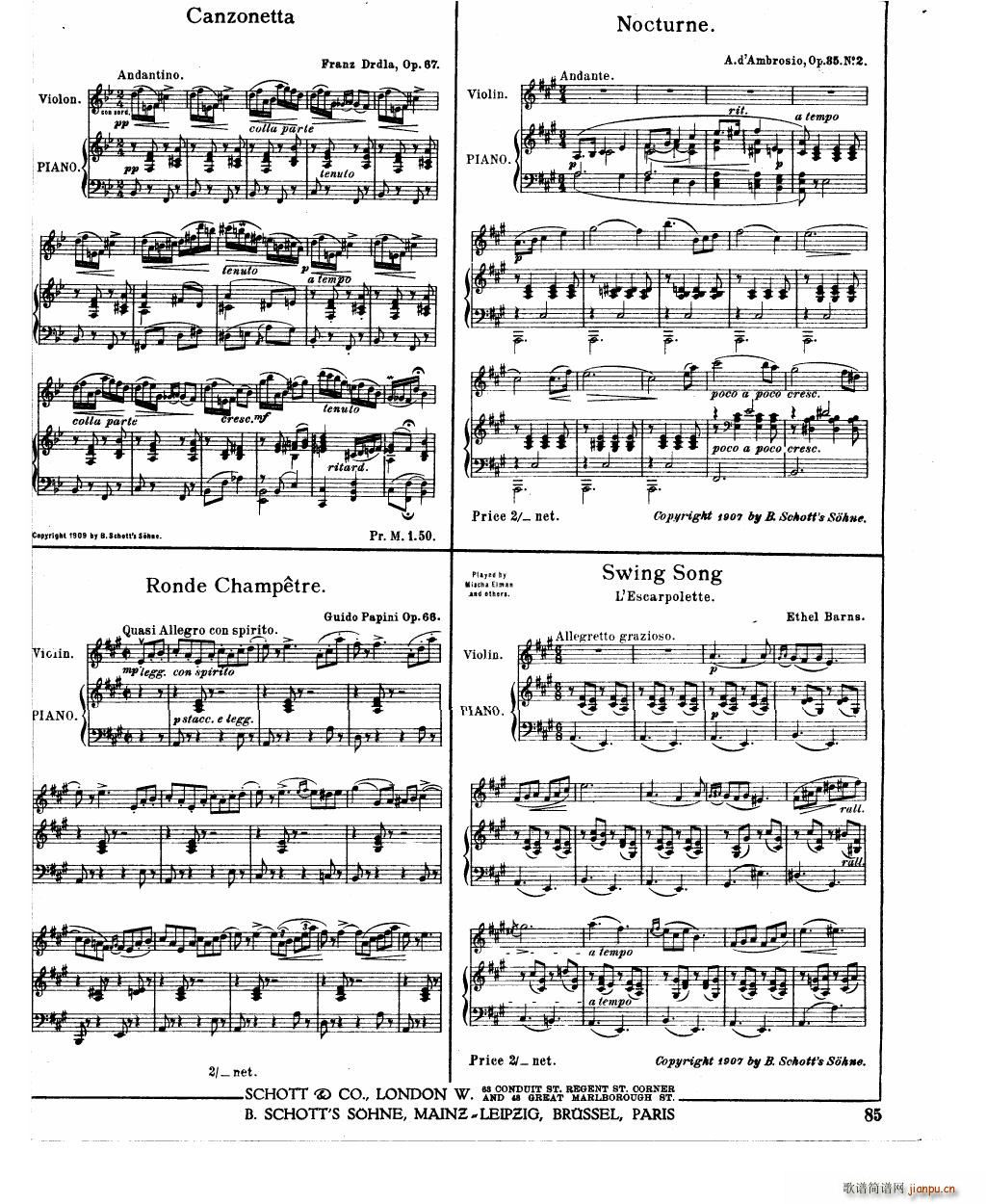 Bowen Barcarolle for violin and piano()24