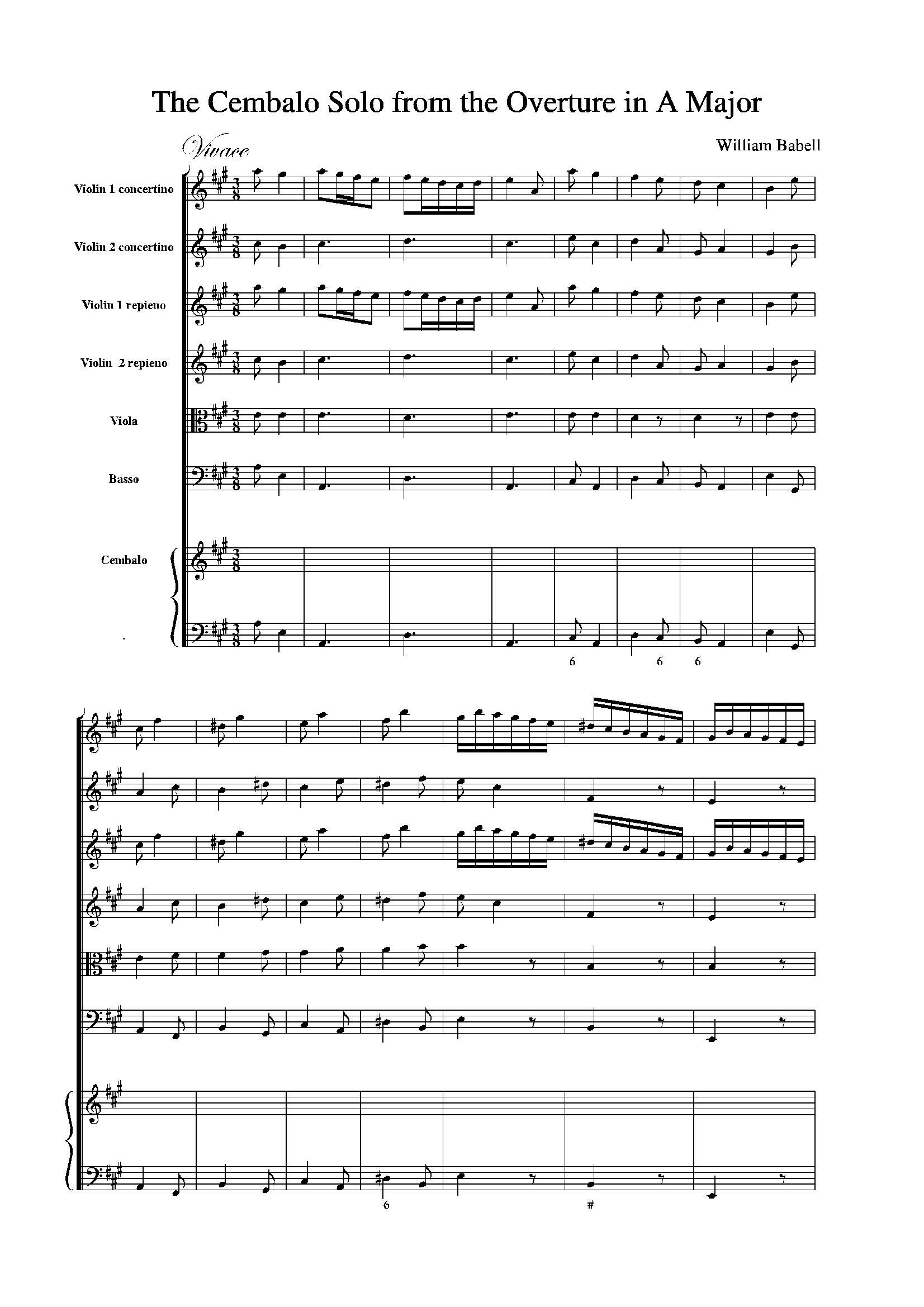 The Cembalo Soio fron the Overture in A Major()1