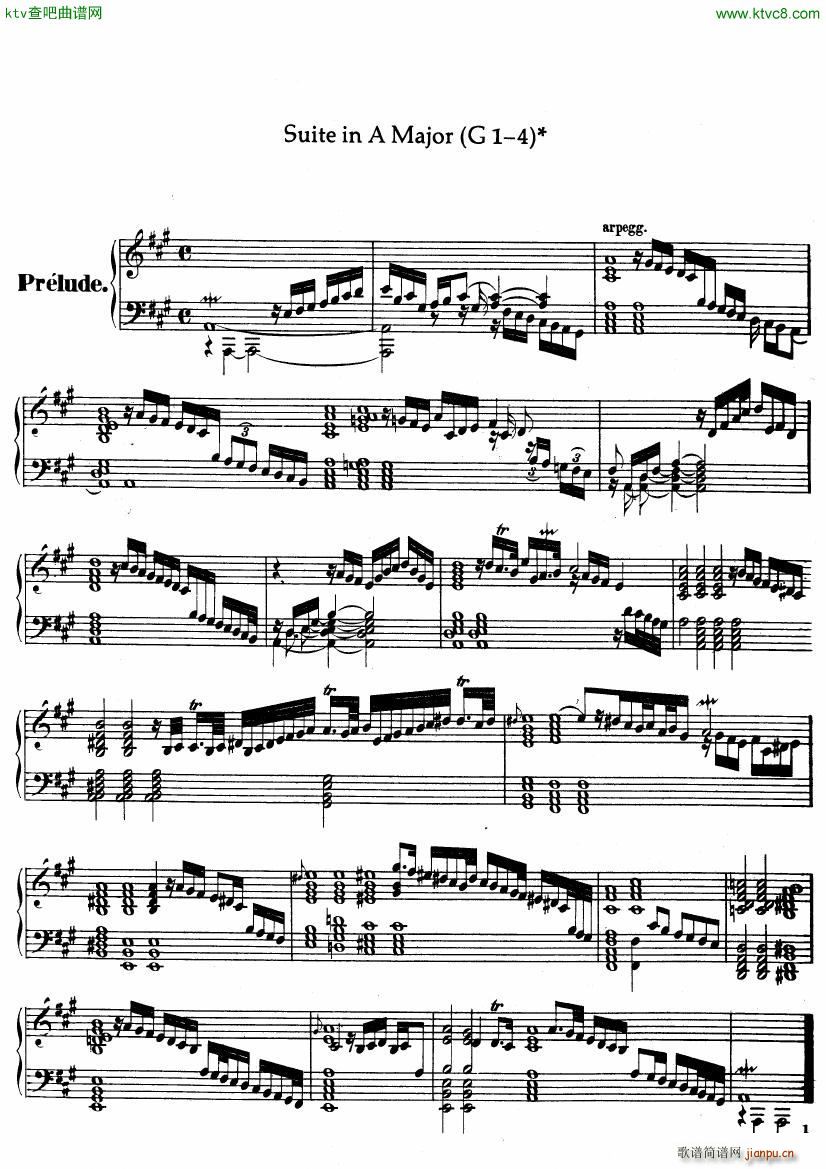 Handel Suite in A major G1 4()1