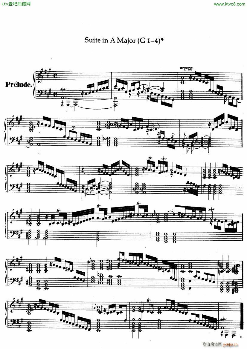 Handel Suite in A major G1 4()1
