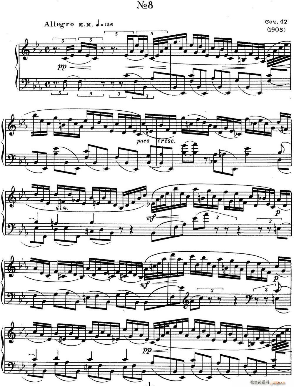 ˹Ǳ ϰ Op 42 No 8 Alexander Scriabin Etudes()1