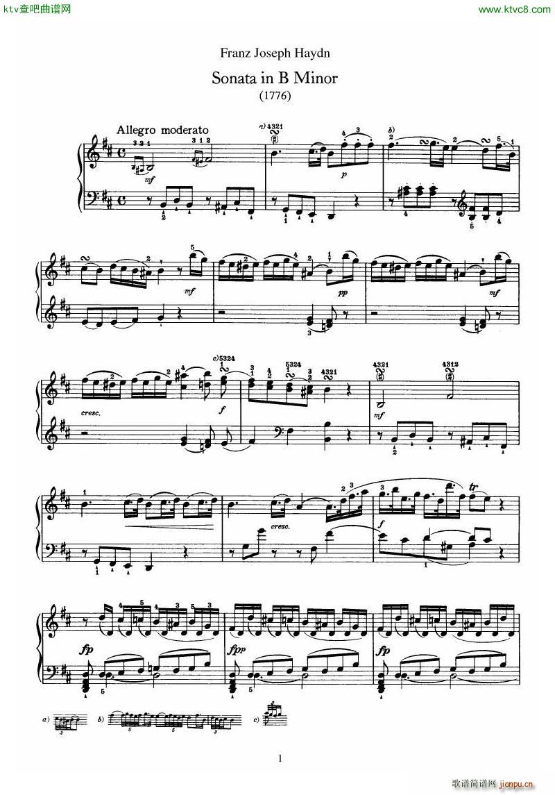 Haydn Piano Sonata No 32 In B()1