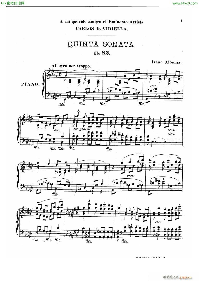 Albeniz op 82 Piano Sonata no 5()1