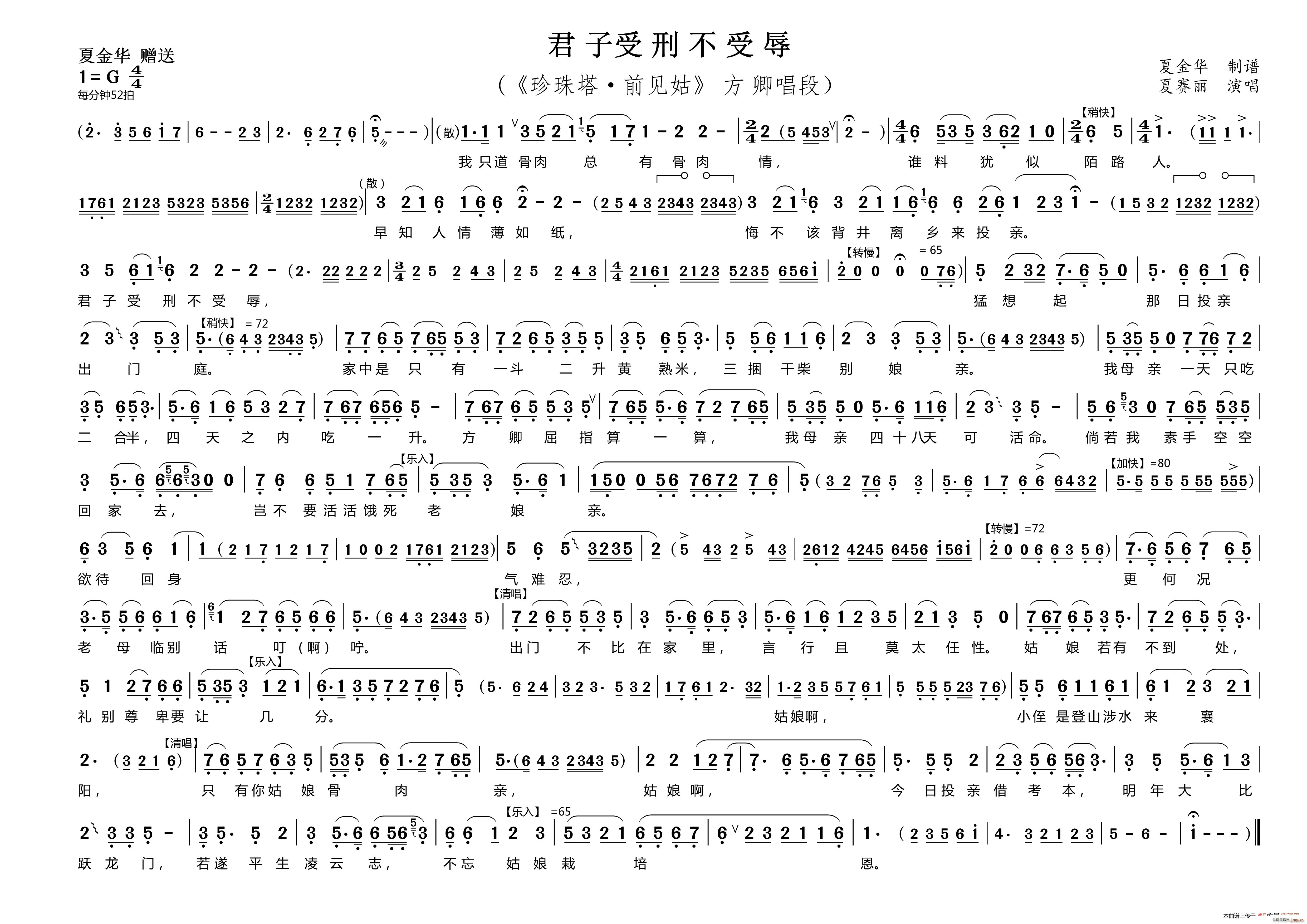 君子受刑不受辱(《珍珠塔 前见姑》 方 卿唱段)