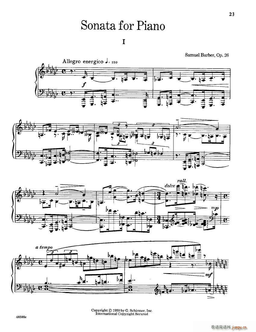 Barber op 26 Piano Sonata()1
