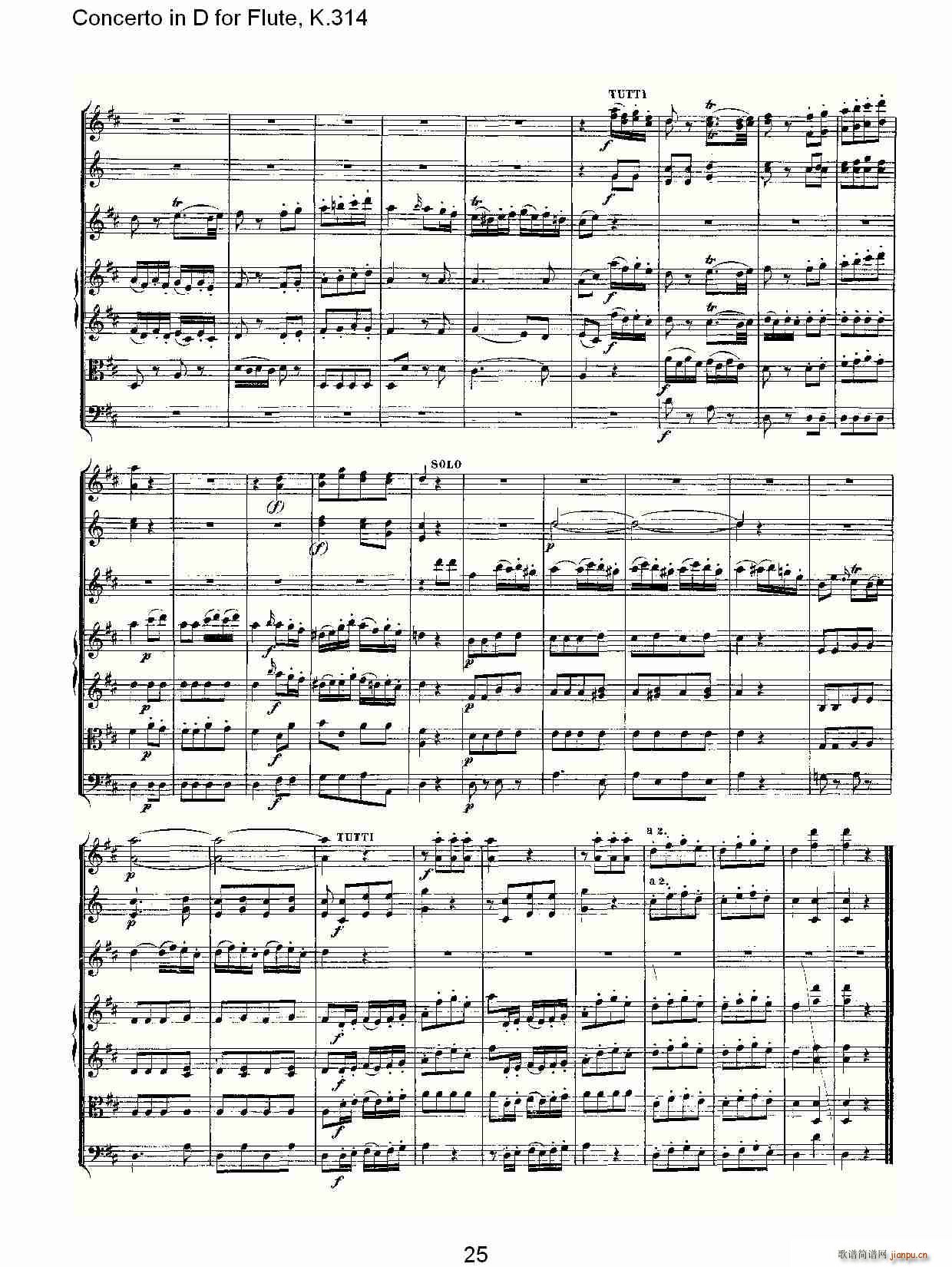Concerto in D for Flute, K.314()25