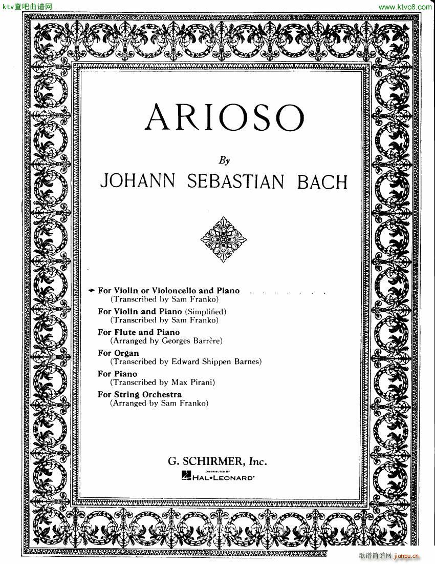Bach Franko Arioso piano violin or cello()1