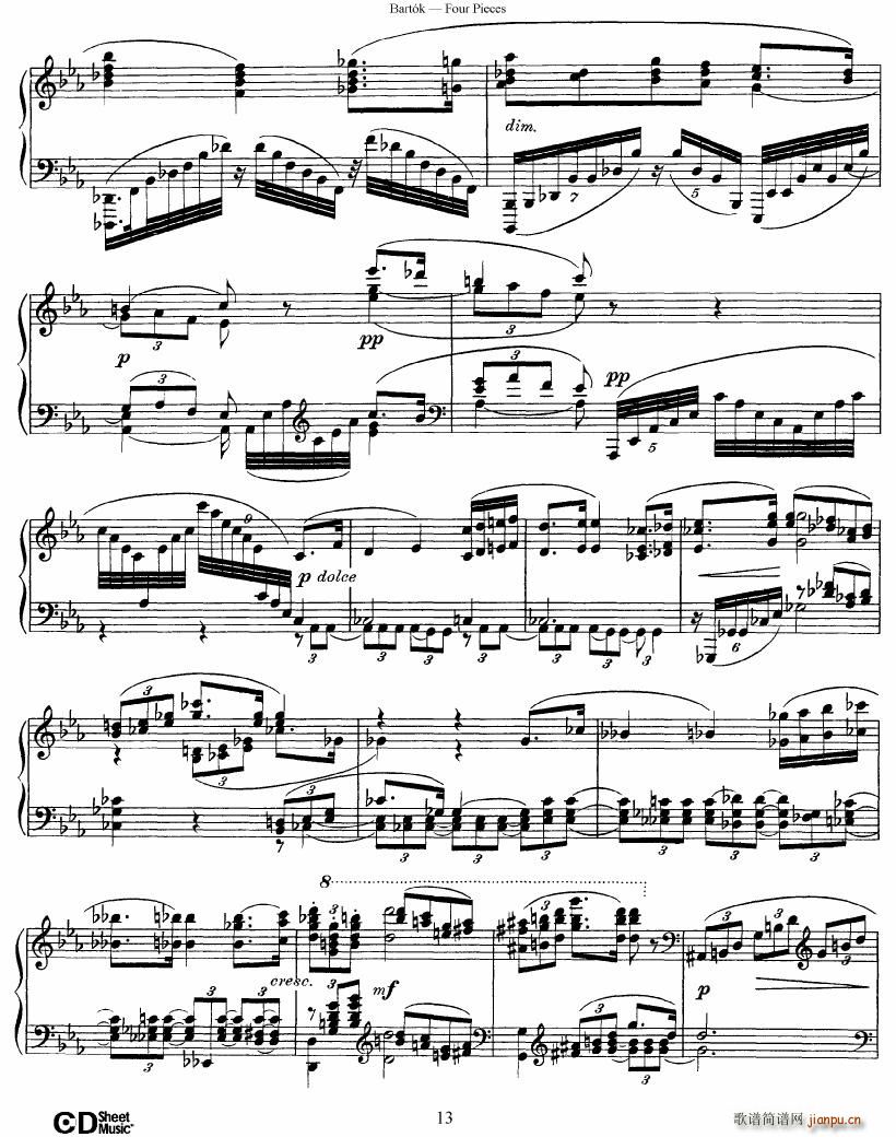 Bartok DD 71 Four Piano Pieces()13
