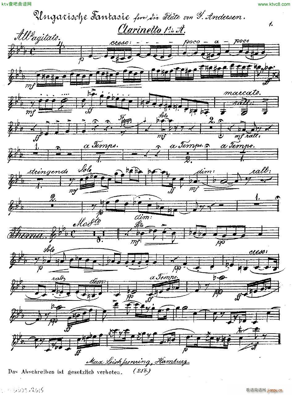 Andersen op 2 Ungarische Fantasie orch parts()30