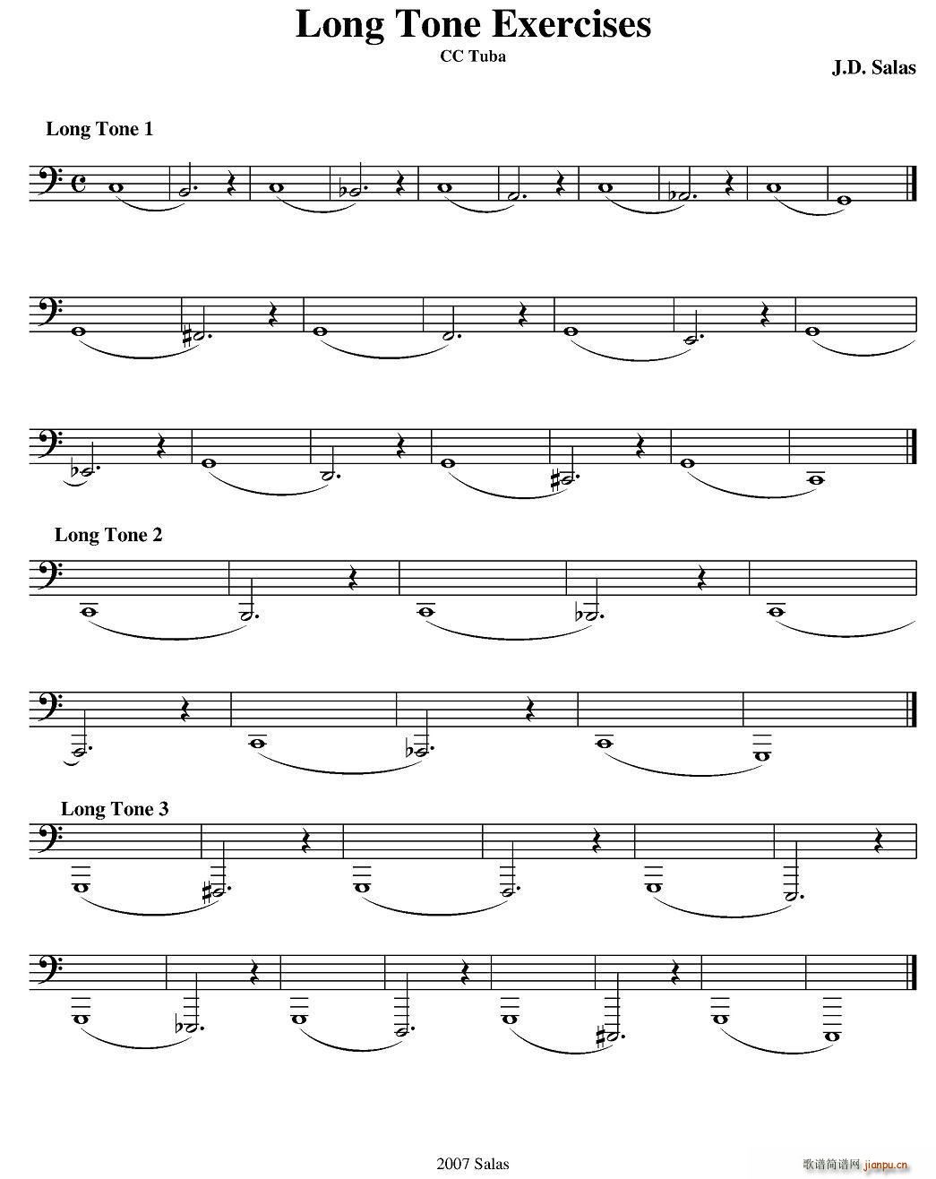 Long Tone Exercises C Tuba ϰ̲ѡ(ʮּ)1
