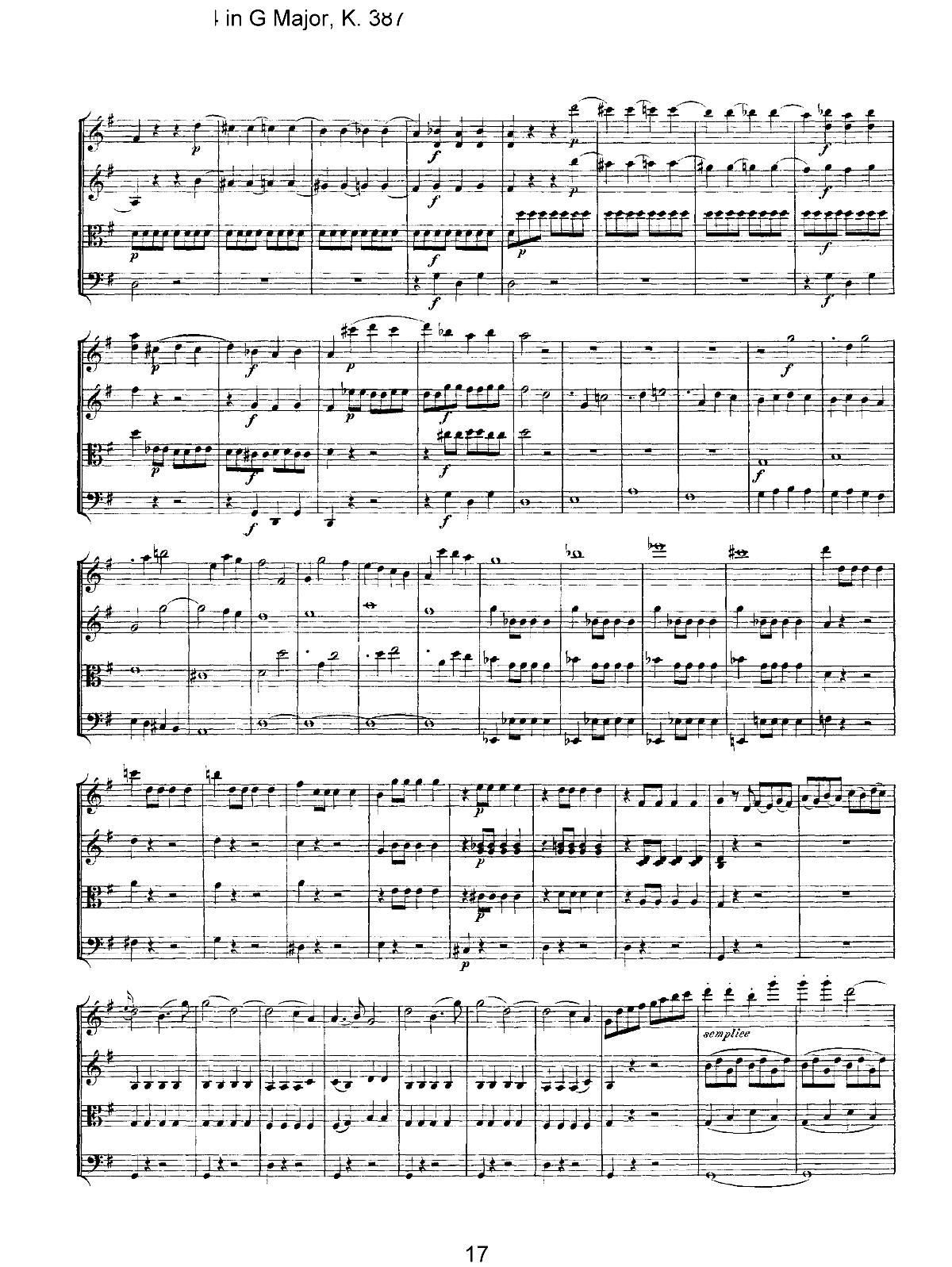 Mozart Quartet No 14 in G Major K 387()17