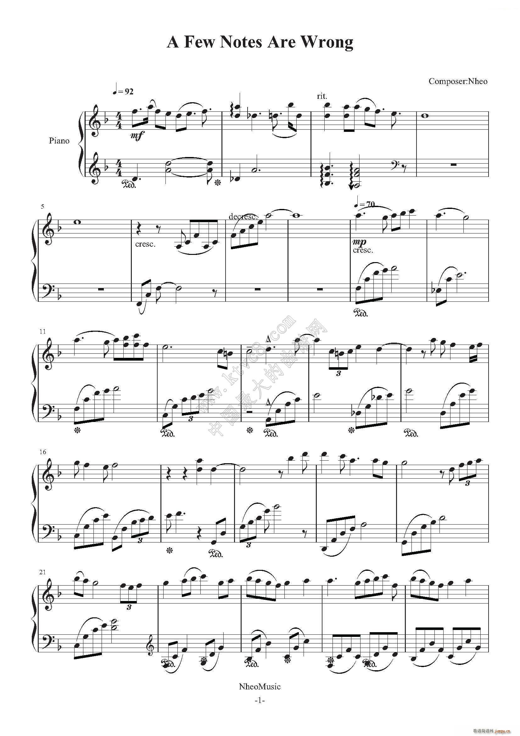 A Few Notes Are Wrong()1