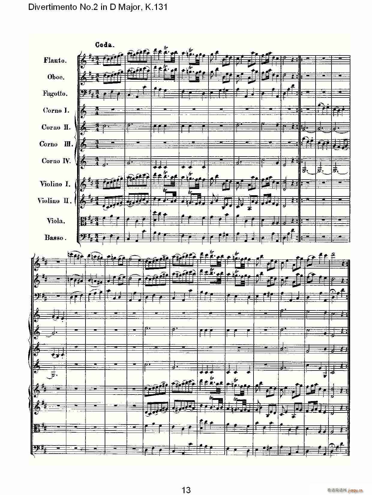 Divertimento No.2 in D Major, K.131(ʮּ)14