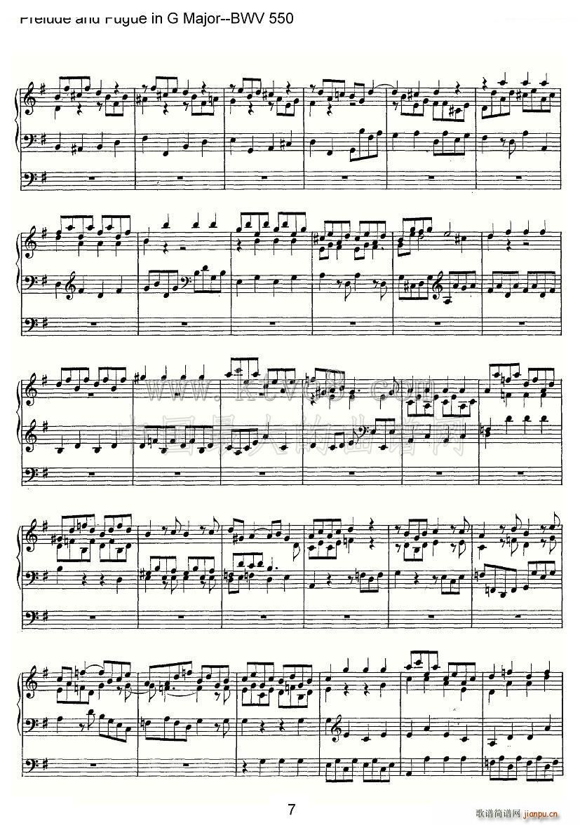 Prelude and Fugue in G Major BWV 550 ܷ(ʮּ)7