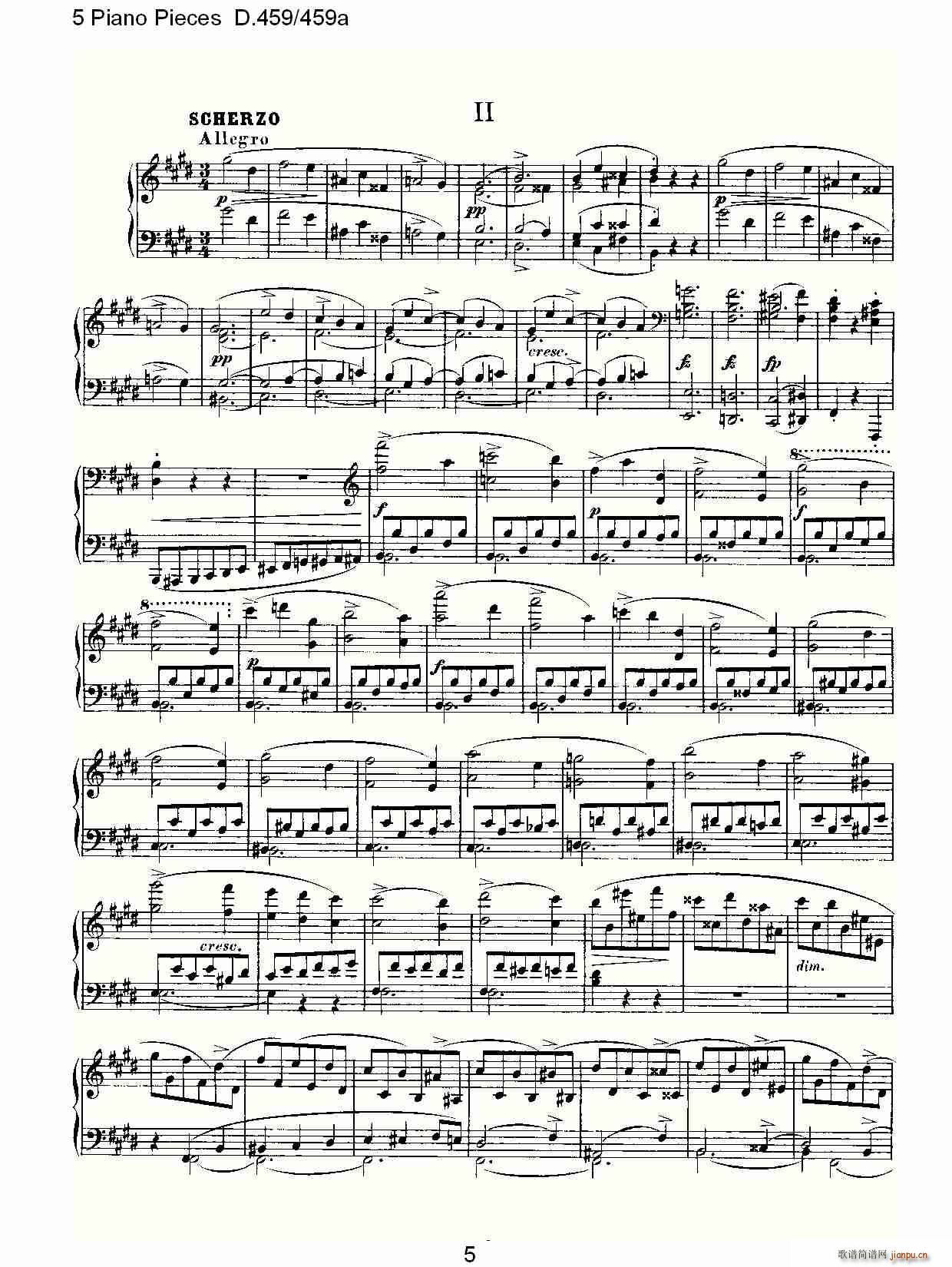 5 Piano Pieces D.459459a()5