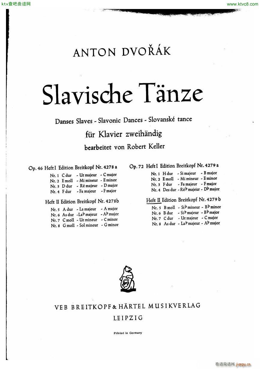 Dvorak Arr Keller Slavonic Dances Op72 Book2()1