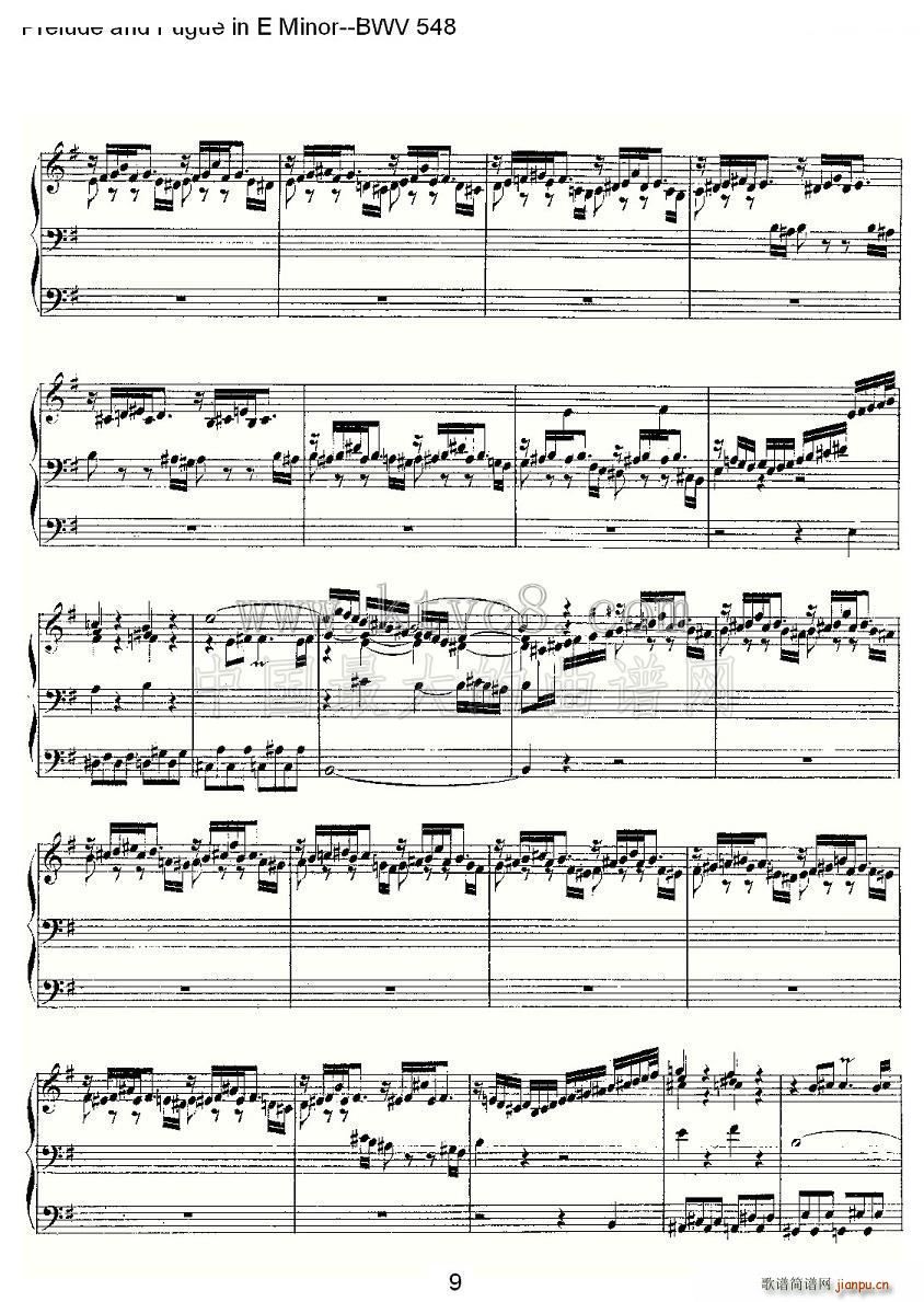 Prelude and Fugue in E Minor BWV 548 ܷ(ʮּ)9