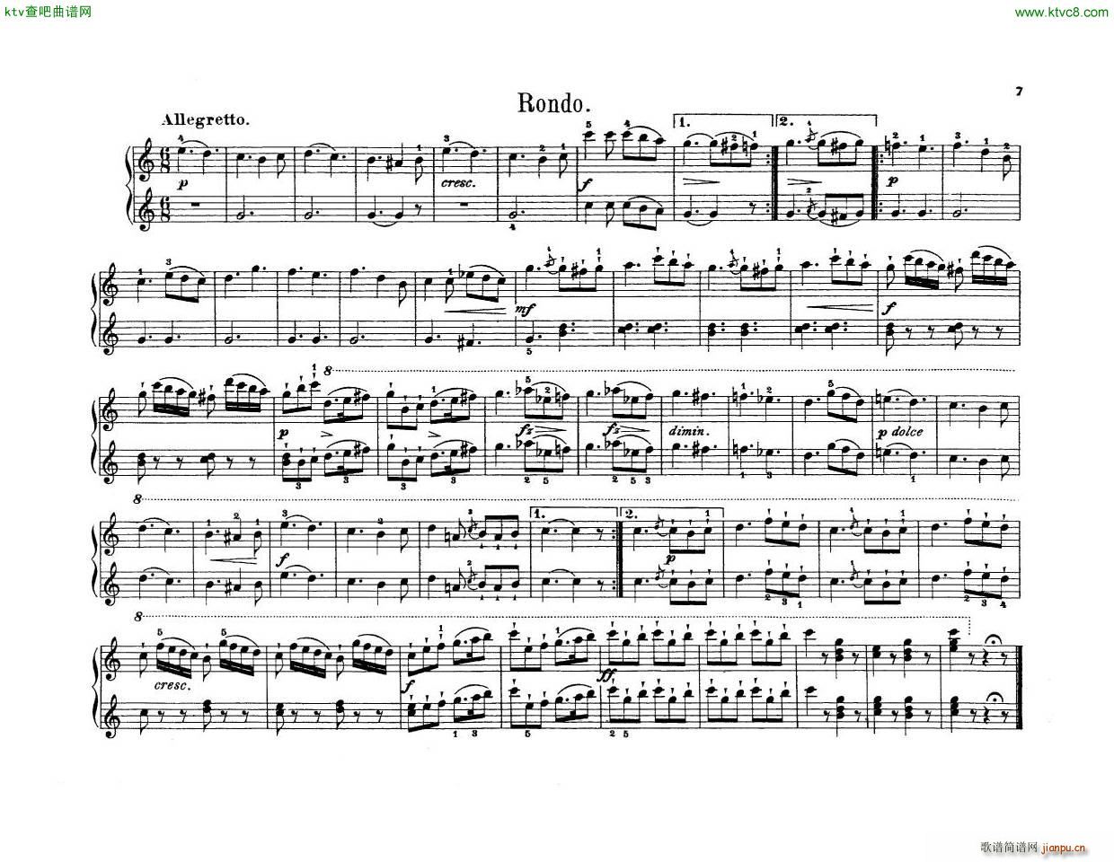 Anton Diabelli Sonates Mignonnes Op 150 Rondeau()10