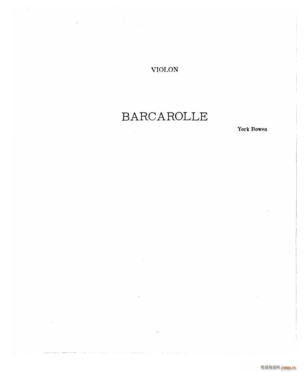 Bowen Barcarolle for violin and piano()17