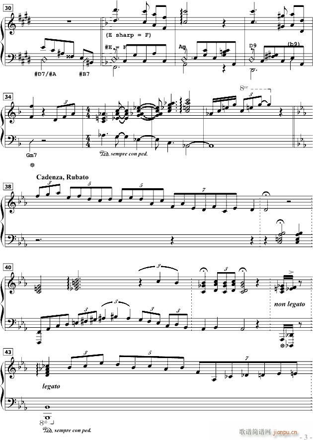 忆往昔曲谱_钢琴简单曲谱