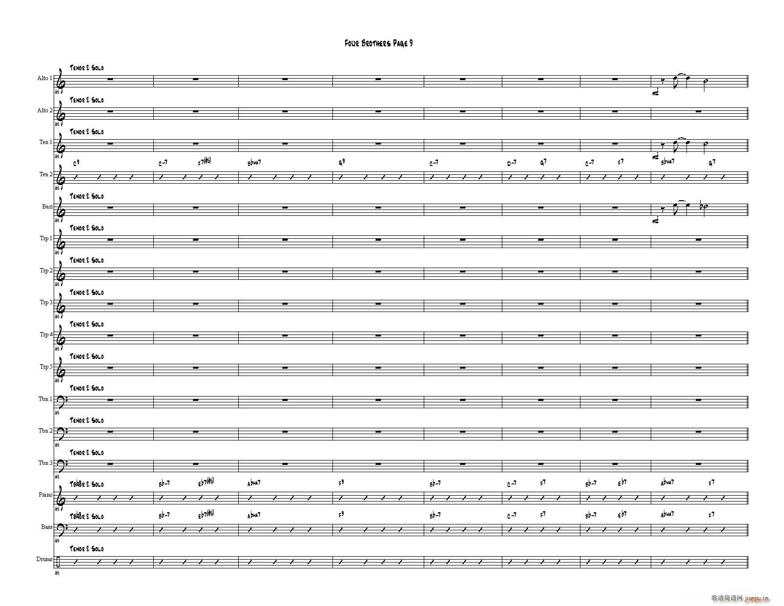 Four Brothers Big Band score()9