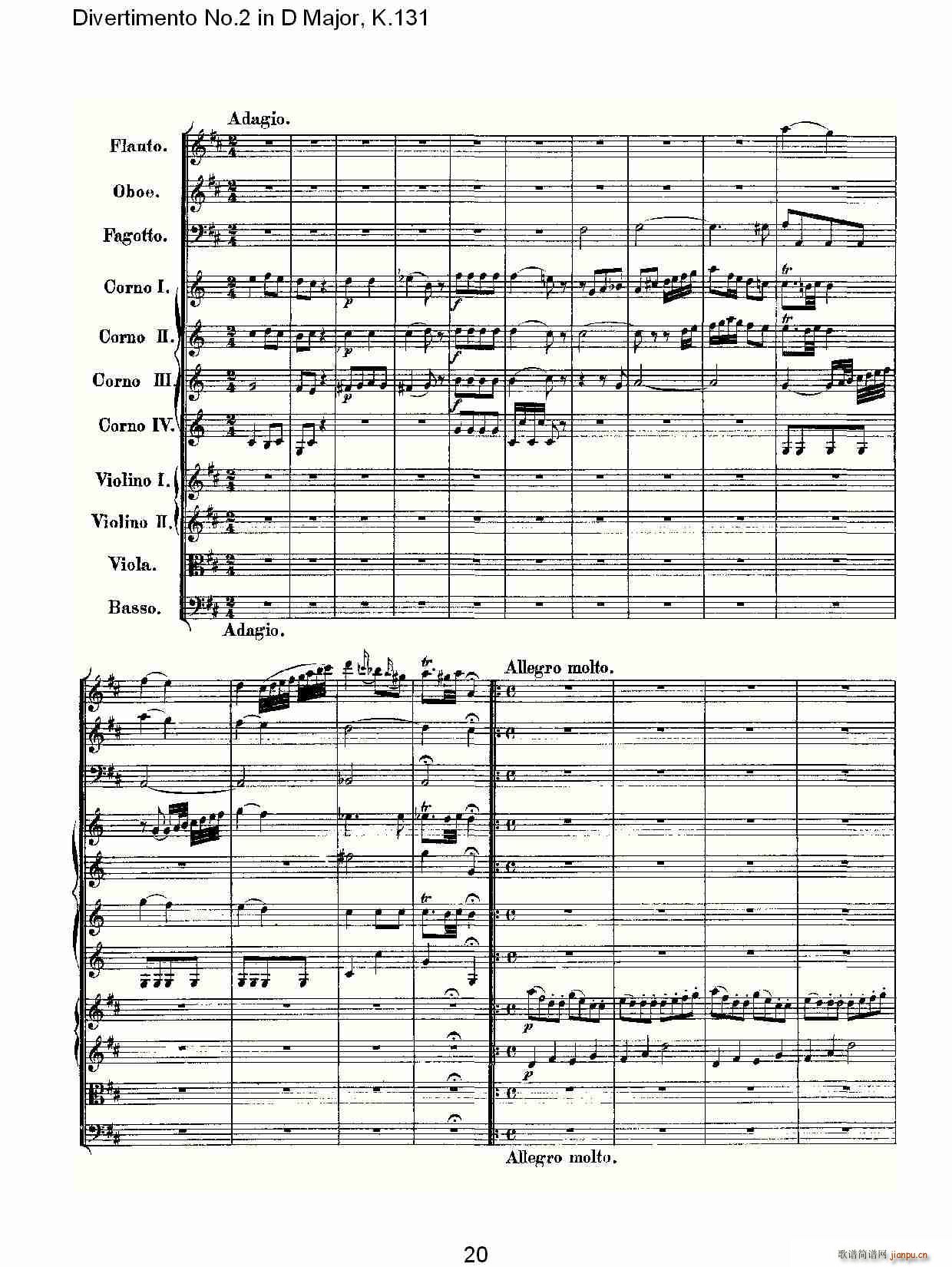Divertimento No.2 in D Major, K.131(ʮּ)21