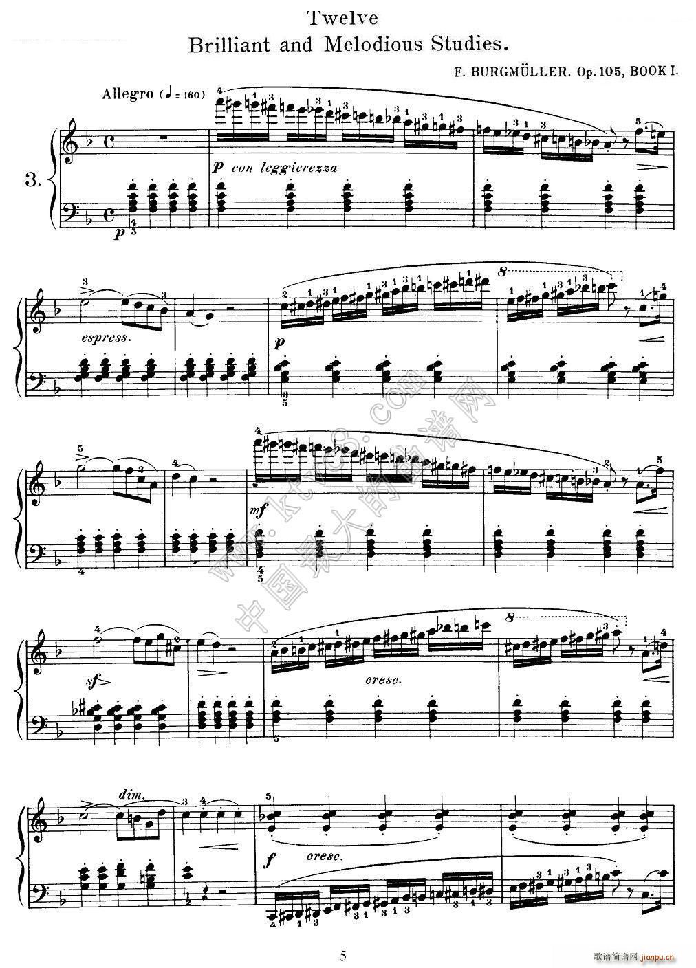 Burgmuller 12 Brillian and Melodious Studies 3()1