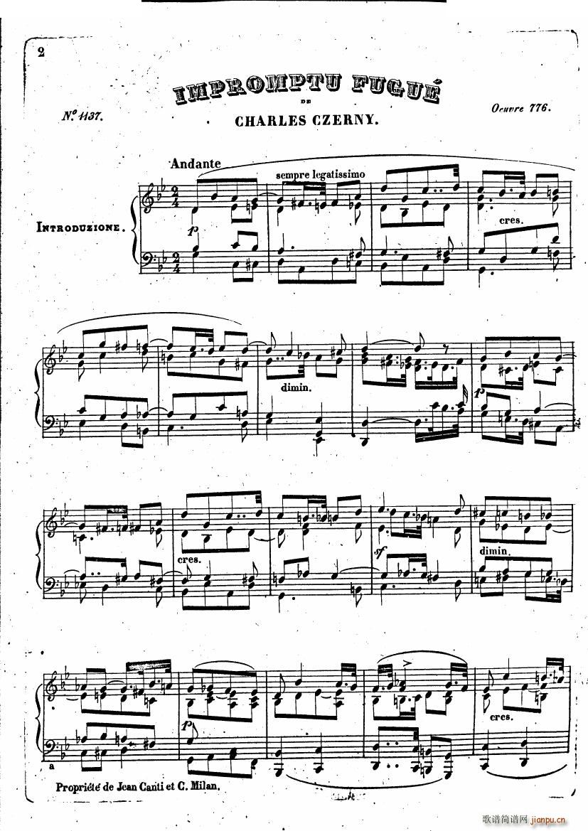 Czerny Impromptu Fugue 2 Impromptu Fugue 2(ʮּ)1