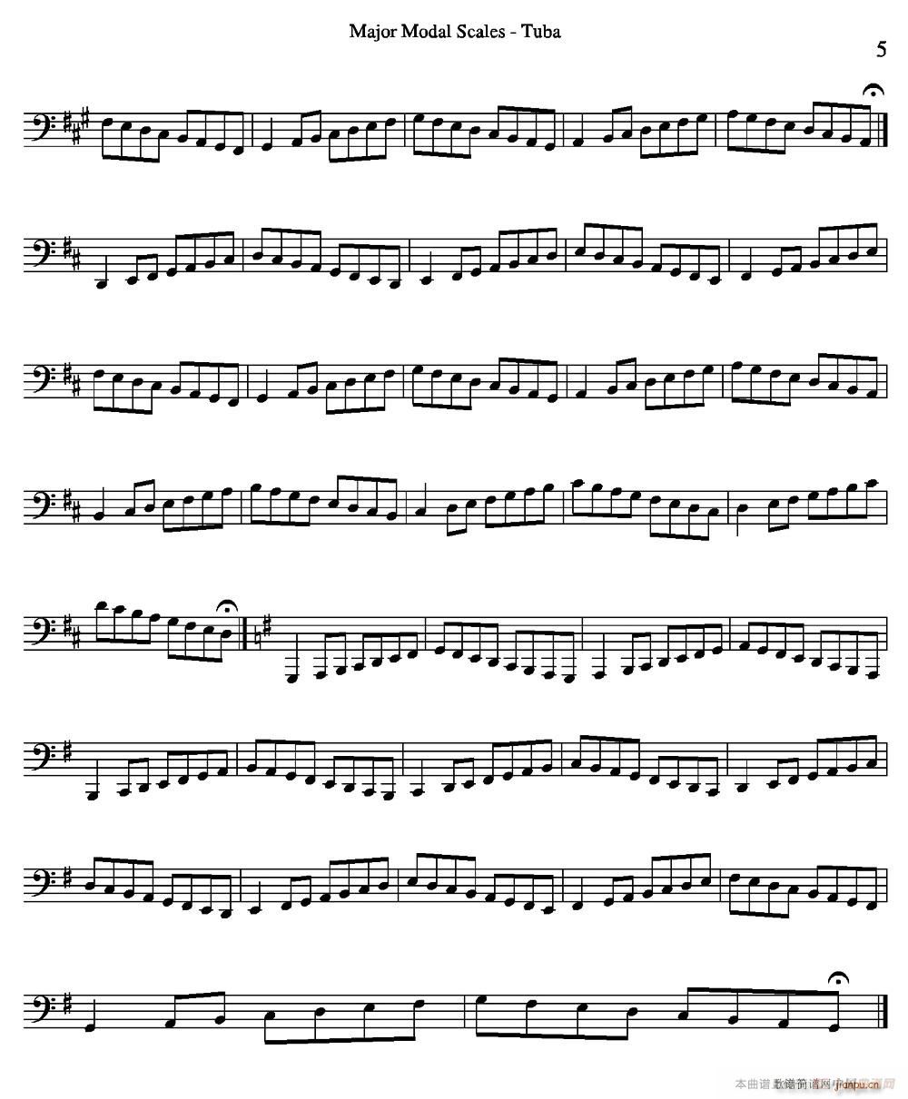 Major Modal Scales Tuba ϰ̲ѡ(ʮּ)5