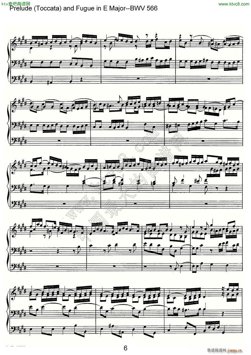 Prelude Toccata and Fugue in E Major BWV 566 ܷ(ʮּ)6
