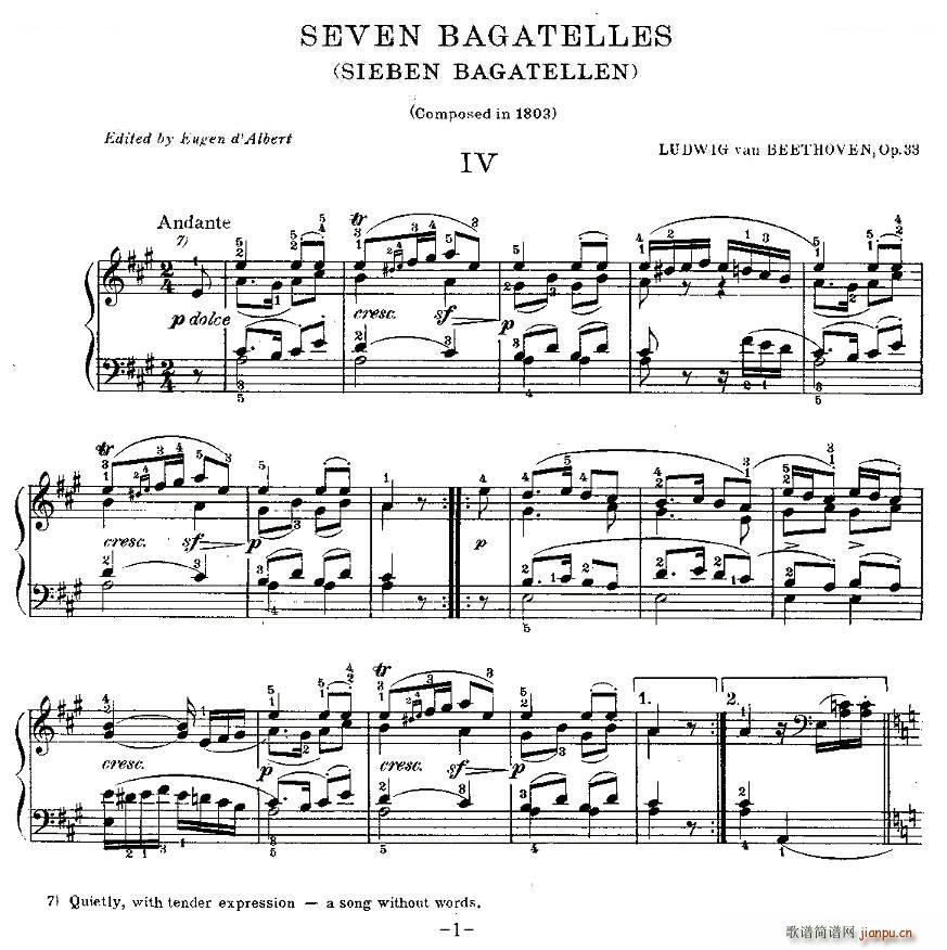 ҸСƷ Bagatelles Op 33 ֮()1