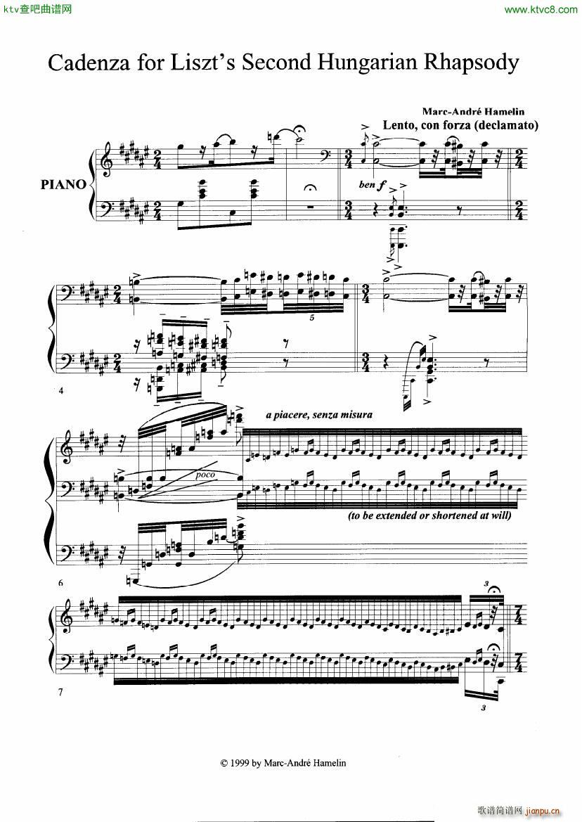 Cadenza for Liszt s Hungarian Rhapsody No 2()1