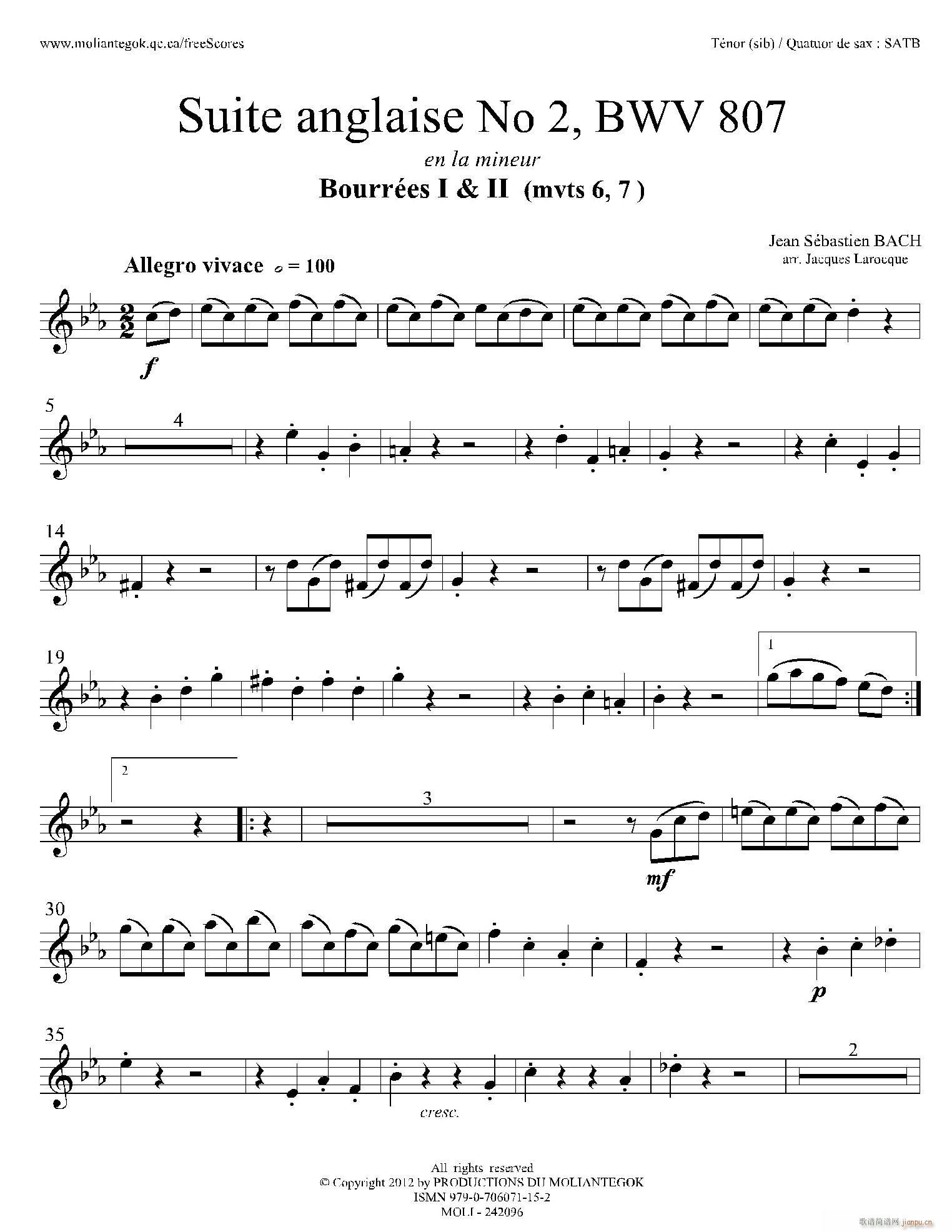 Suite anglaise No 2 BWV 807 ֮  ˹(ʮּ)1
