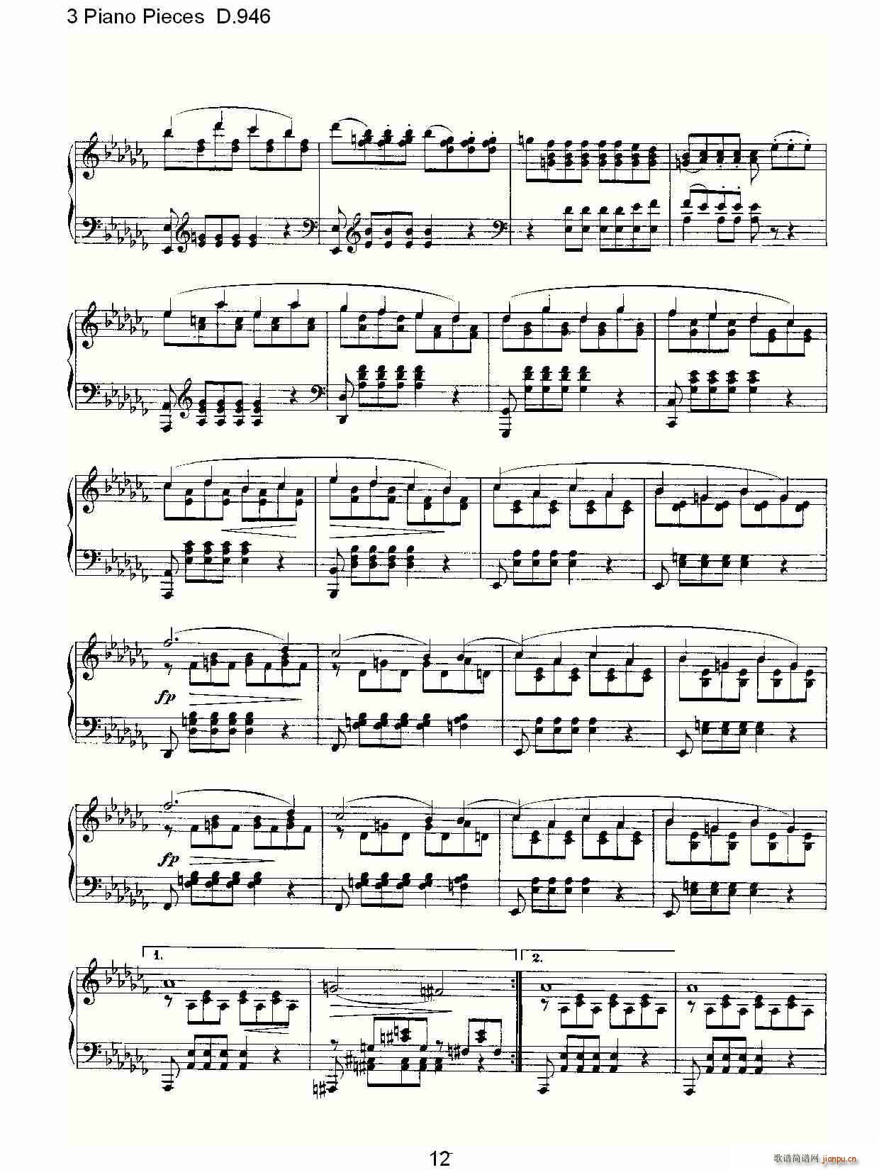 3 Piano Pieces D.946()12
