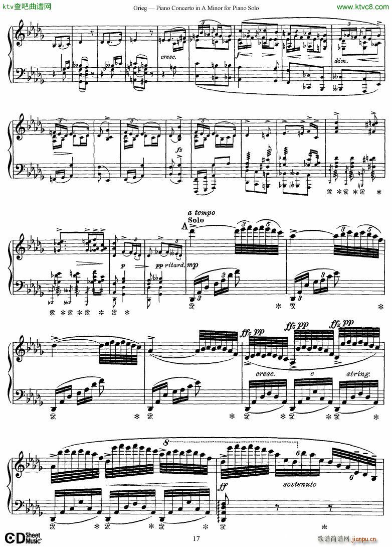 Grieg Piano Concerto solo arr 2 byGrieg()17